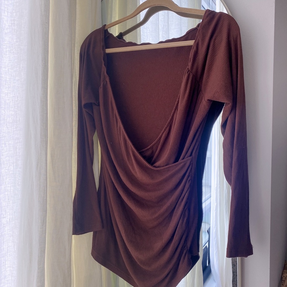 Maternity _ Off Shoulder Wrap Ruched Tee